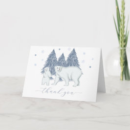 Winter Woodland Forest Polar Bear Baby Shower  Tack Kort
