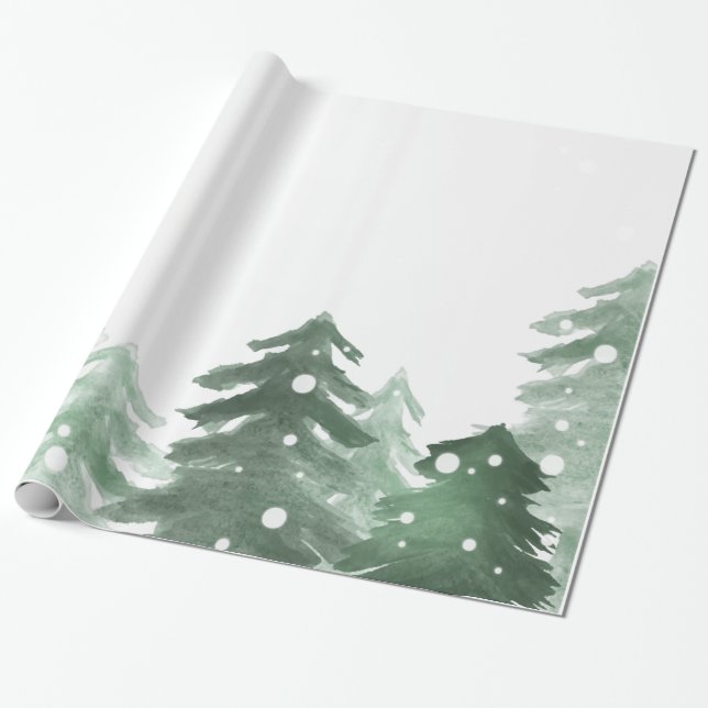 Winter Woodland,Forest Snö Presentpapper (Utrullad)