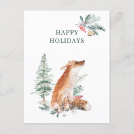 Winter Woodland Fox jul - nyår Vykort