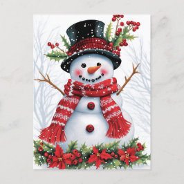 Winter Woodland Friends | Festive Snögubbe Helg Vykort