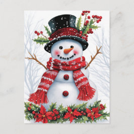 Winter Woodland Friends | Festive Snögubbe Helg Vykort