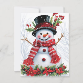 Winter Woodland Friends | Festive Snögubbe Vykort