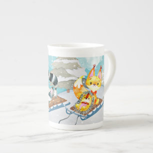 Winter Woodland Friends - Fox Hedgehog Illustratio Benporslin Mugg