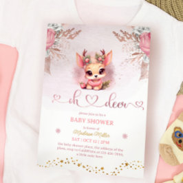 Winter Woodland Girl Baby Shower Inbjudningar