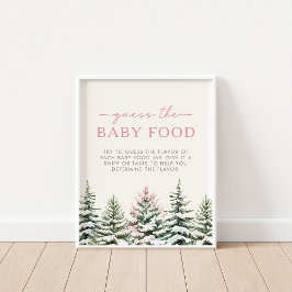 Winter Woodland gissar Baby matspelsskylt Poster
