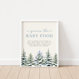 Winter Woodland gissar Baby matspelsskylt Poster