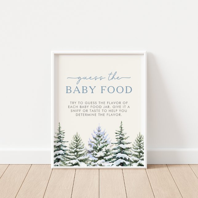 Winter Woodland gissar Baby matspelsskylt Poster (Skapare uppladdad)