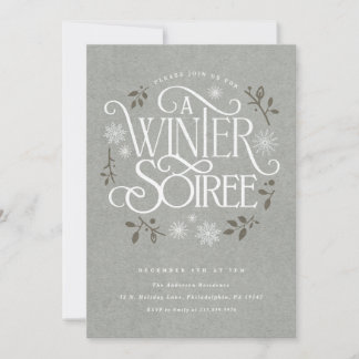 Winter Woodland Holiday Soiree Invitation Inbjudningar