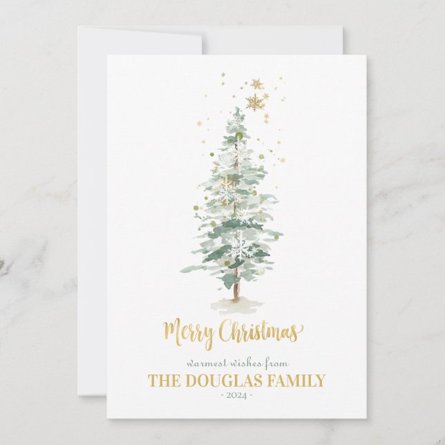 Winter Woodland Julgran Card Inbjudningar (Framsida)