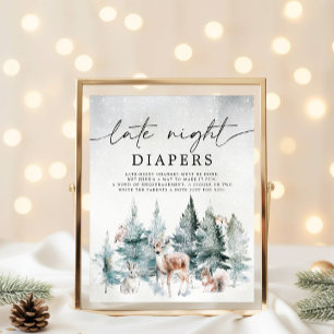Winter Woodland-Kallet utanför sena natttidningar Poster