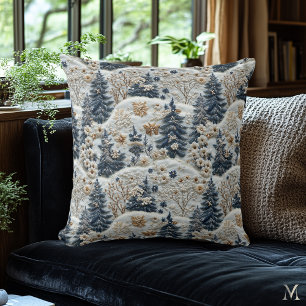 Winter Woodland med Embroiedlook-design Kudde