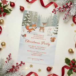 Winter Woodland Merry Christmas Forest Animals Inbjudningar
