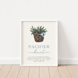 Winter Woodland Nappar Hunt Shower Game Sign Poster