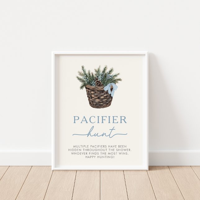 Winter Woodland Nappar Hunt Shower Game Sign Poster (Skapare uppladdad)