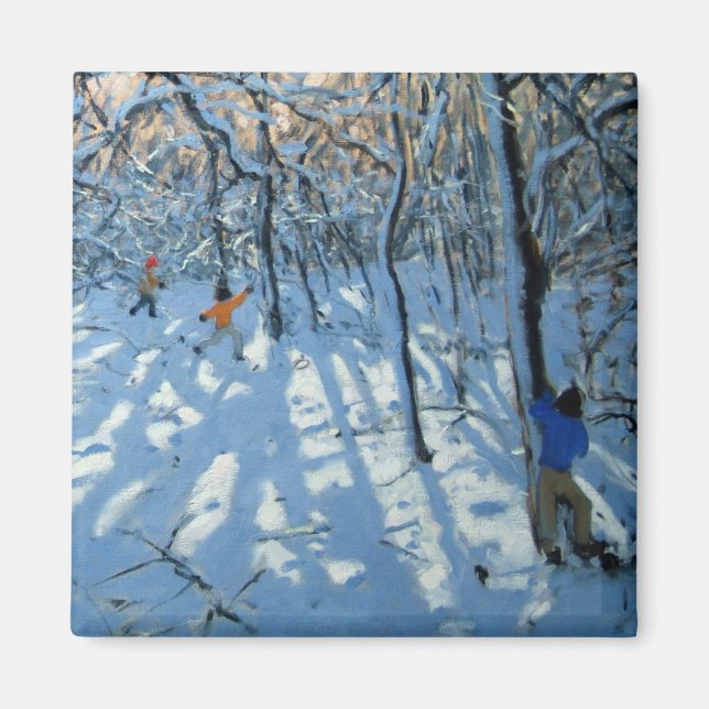 Winter woodland nära Newhaven Derbyshire Magnet (Framsidan)