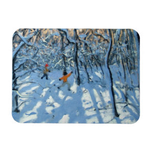 Winter woodland nära Newhaven Derbyshire Magnet