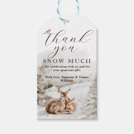 Winter Woodland Oh Hjort Theme Pojke Shower Presentetikett