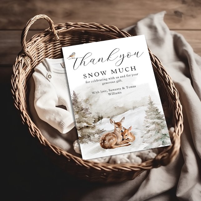 Winter Woodland Oh Hjort Theme Pojke Shower Tack Kort (Skapare uppladdad)