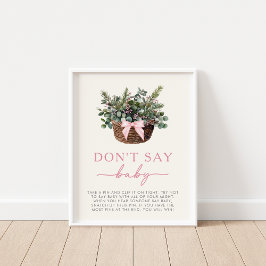 Winter Woodland Säg inte babyskylt Poster