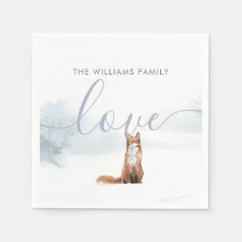 Winter Woodland Scene Fox Helgdag Pappersservett