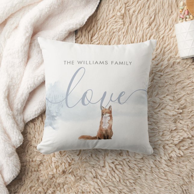 Winter Woodland Scene Fox Kudde (Filt)