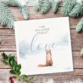 Winter Woodland Scene Fox Pappersservett