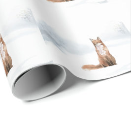 Winter Woodland Scene Fox Presentpapper