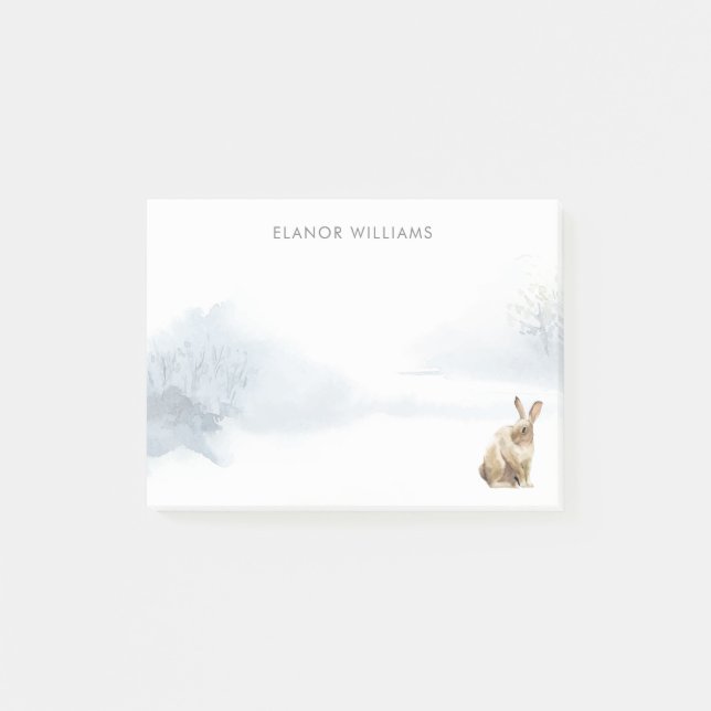 Winter Woodland Scene Hare Post-it Block (Framsida)