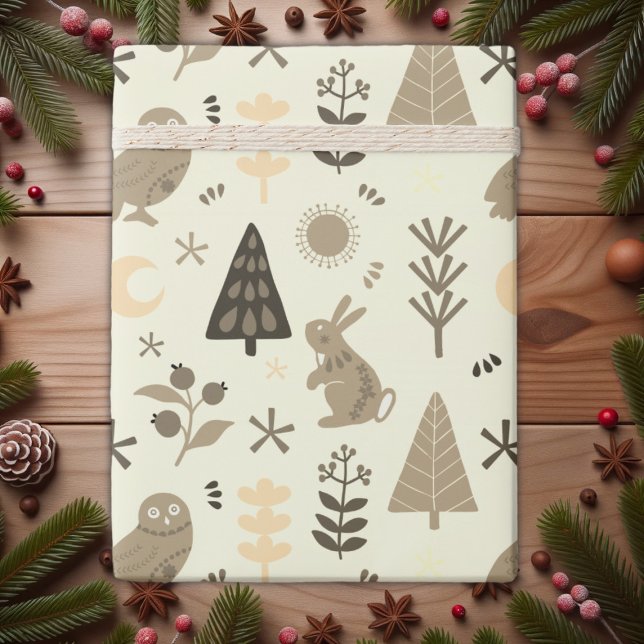 Winter Woodland Stollig, julbunny och Uggla Presentpapper (Skapare uppladdad)