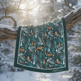 Winter Woodland Teal/Guld ID785 Fleecefilt