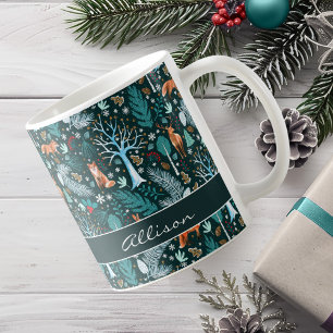 Winter Woodland Teal/Guld ID785 Kaffemugg