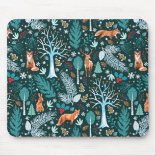 Winter Woodland Teal/Guld ID785 Musmatta