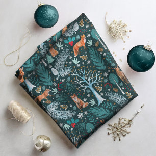 Winter Woodland Teal/Guld ID785 Tyg