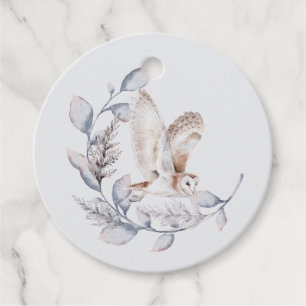 Winter Woodland Uggla Modern Script Baby Shower Gåvor Etiketter