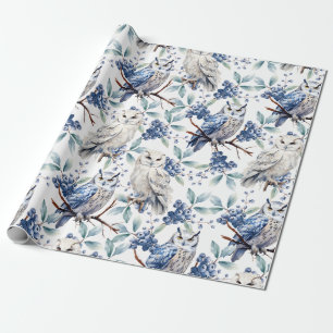 Winter Woodland Underbar White Uggla Blue Berries Presentpapper