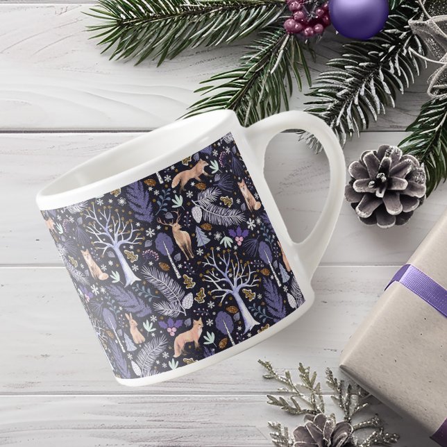 Winter Woodland Violet/Guld ID785 Espressomugg (Skapare uppladdad)