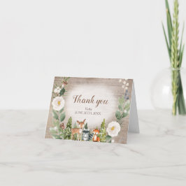 Winter Woodland White Blommigt - tackkort