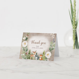 Winter Woodland White Blommigt - tackkort