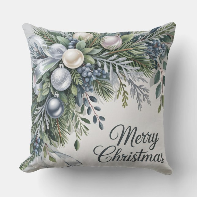 "Winter Wreath Christmas" Kudde (Framsida)
