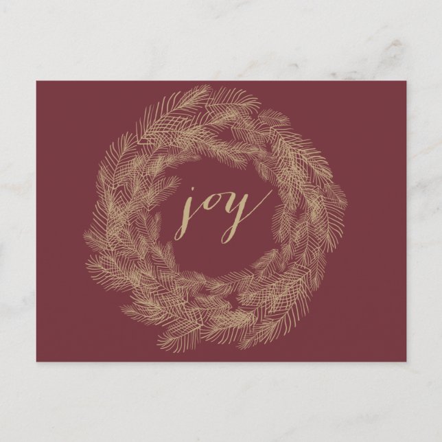 WINTER WREATH | JOY | SNYGGT HELGDAG POSTCARD HELG VYKORT (Framsida)