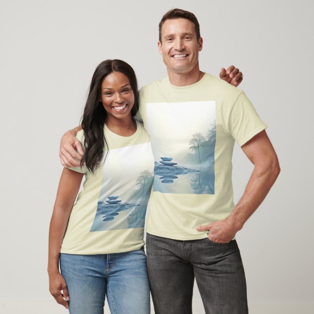 Winter Zen: Foggy Sjö Balance T Shirt (Unisex)