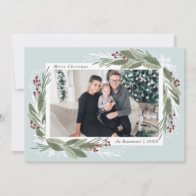 Winterberry Helgdag Card Julkort (Framsida)