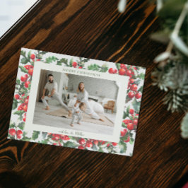 Winterberry Holly | GOD JUL | Familjefoto Julkort