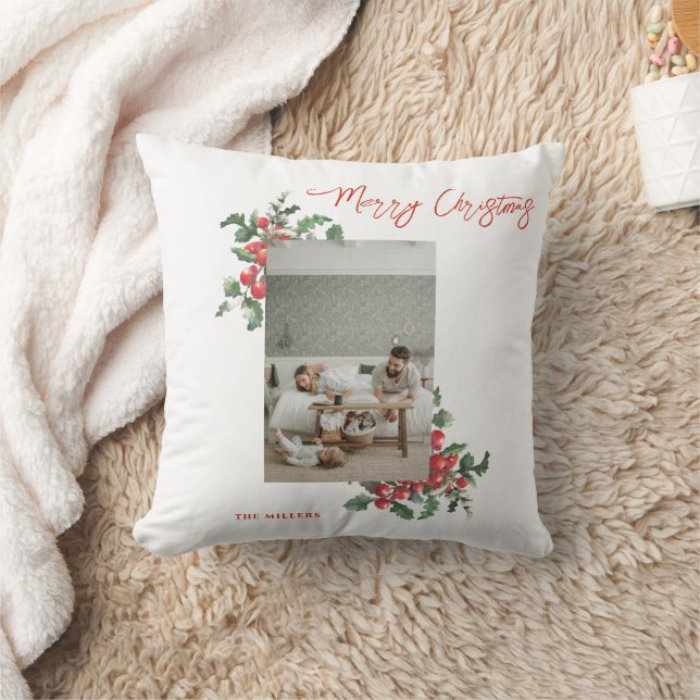 Winterberry Holly | GOD JUL | Familjefoto Kudde (Filt)