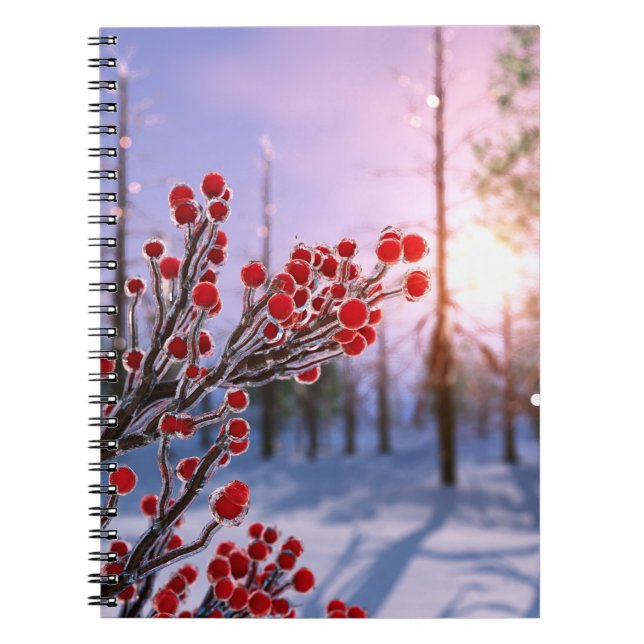 Winterberry in Ice Notebook Anteckningsbok (Framsidan)