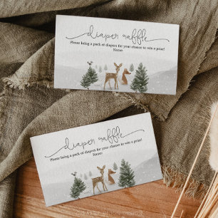 WinterBoho Woodland Diaper Raffle-höljeskort Tilläggskort