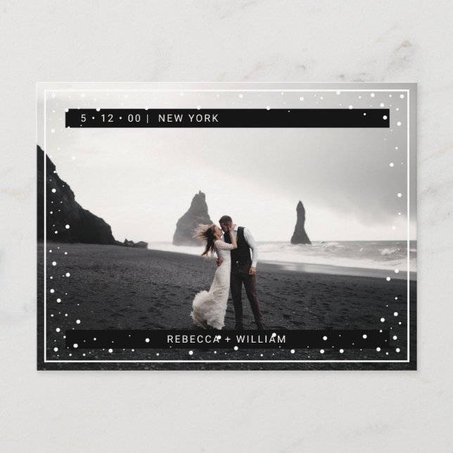 Winterfoto för Snö-flingor Spara datuminbjudan Vykort (Framsida)