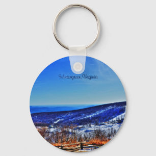 Wintergreen Virginia Mountain Ski Resort in Winter Nyckelring