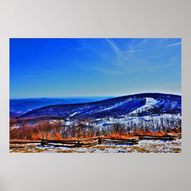Wintergreen Virginia Mountain Ski Resort in Winter Poster (Framsidan)