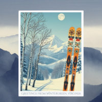 Wintergreen Virginia ski resort Postcard